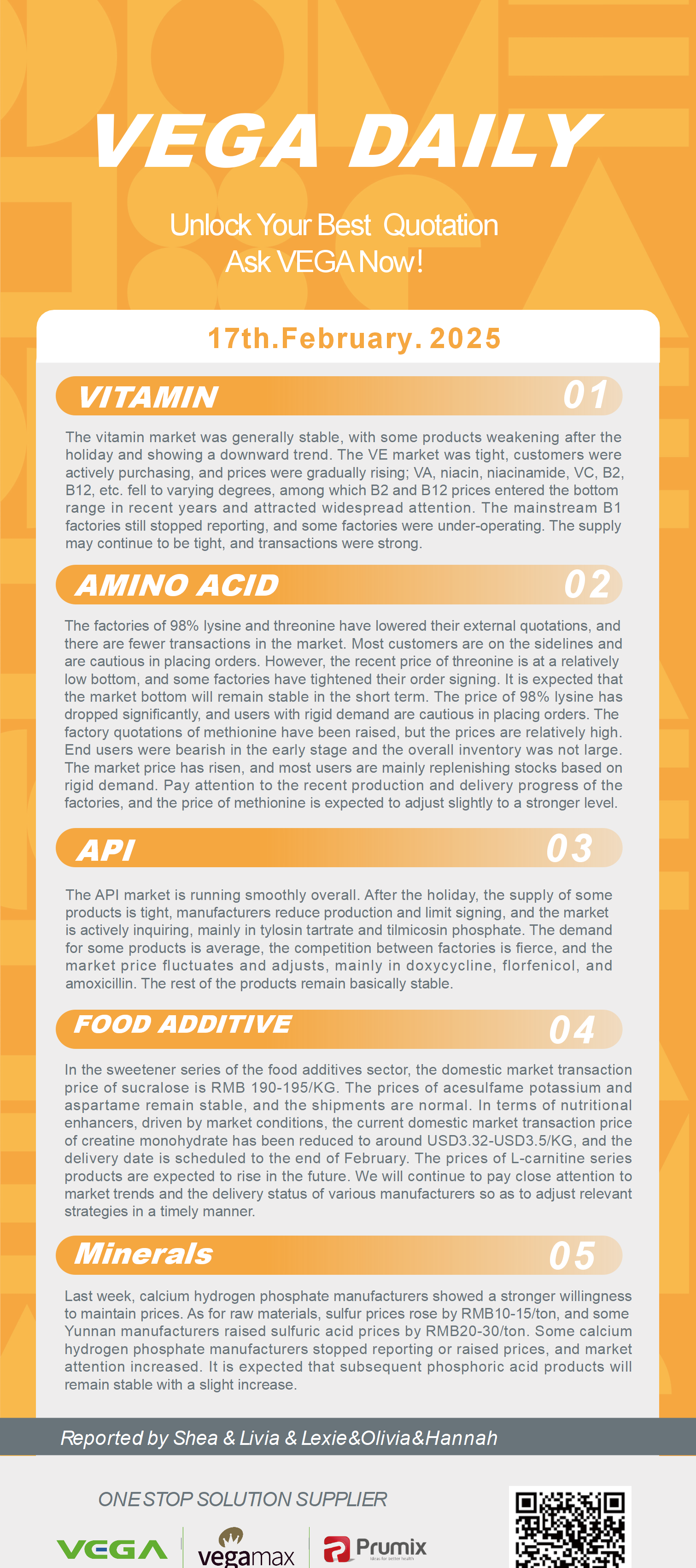 Vega Daily Dated on Feb 17th 2024 Vitamin Amino Acid APl Food Additives.png